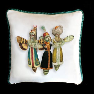 Image of OTTOMAN BUGS pillow - turquoise