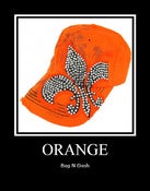 Image of Fleur De Lis Crystal Saint Baseball Cap Castro Cadet Hat Orange
