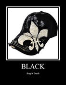 Image of Fleur De Lis Crystal Saint Baseball Cap Castro Cadet Hat Black