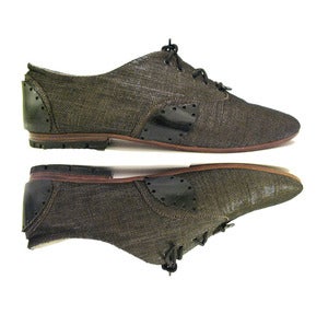 Image of Recycled Record and Cassette Tape Saddle Shoes