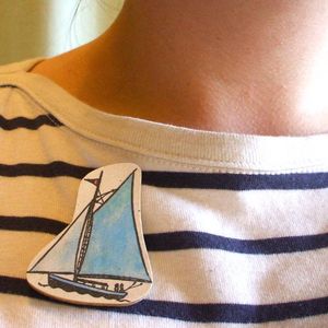 Image of Sail Boat Brooch