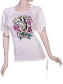 Image of 'City Of Light' Draped Sleeve Tee - Ivory