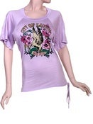 Image of ' City of Light' Draped Sleeve Tee - Lilac