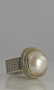 Image of Large White Pearl Nest Ring