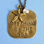 Image of Dreaming of The Sea - Bronze Necklace with Starfish and Pearl Accents