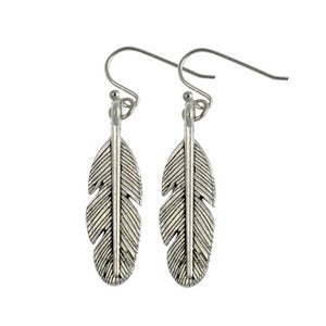 Image of Pixie. Tibetan Feather Earrings 