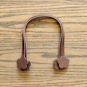 Image of Bag Handles : Dark Brown Flower : 16"