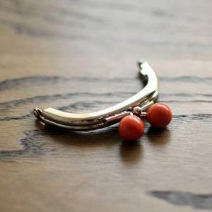 Image of Purse Frame : Coral Bauble : 3" x 2 3/8 Curved