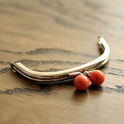 Image of Purse Frame : Coral Bauble : 4" x 2 3/4" Curved