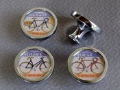 Image of 4 Vintage Bicycle Ad Stamps Pulls or Knobs or Handles