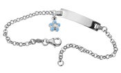 Image of Id Bracelet With Blue Daisy Charm