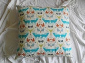 Image of Kissen Damask blau (gross)