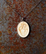 Image of Large Scrimshaw Pendant with Anatomical Heart 