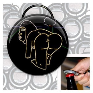 Image of Black girl in the woods keychain bottle opener
