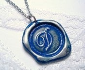 Image of Royal Blue Wax Seal Pendant Necklace by Ritzy Misfit