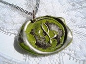 Image of Chartreusey Lime Wax Seal Pendant Necklace by Ritzy Misfit