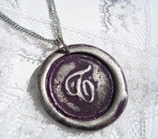 Image of Plum Purple Wax Seal Pendant Necklace By Ritzy Misfit