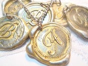 Image of Gold Painted Wax Seal Pendant Necklace