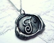Image of Black Painted Wax Seal Pendant Necklace By Ritzy Misfit 