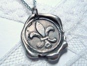 Image of Fleur de Lis Wax Seal Pendant Necklace By Ritzy Misfit