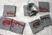 Image of banjo industrial felt coaster set