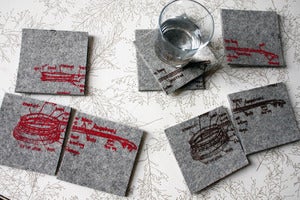 Image of banjo industrial felt coaster set