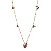 Image of Vine Clusters on Chain, Gold Fill & Vermeil w. Precious Stones