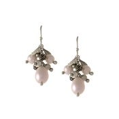 Image of Small Vine Earrings w. Stones, Sterling Silver
