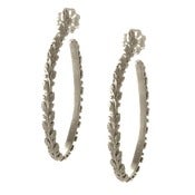 Image of Large Victorian Vine Hoops, Sterling Silver