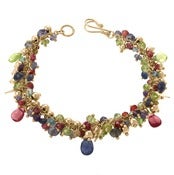 Image of Vine Bracelet, Vermeil w. Stones