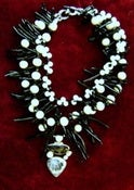 Image of Black Stick Coral and Pearl Necklace Diva