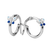 Image of Blue & White Butterfly Hoop Earrings