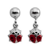 Image of Ladybeetle Drop Stud Earrings