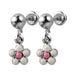Image of White Daisy Drop Stud Earrings