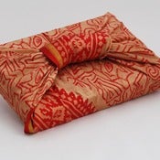 Image of Vintage Sari/Red Reusable Gift Wrap