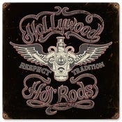 Image of Winged Flatty vintage metal sign