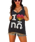 Image of Superfan Razor Back Tank in White/Black