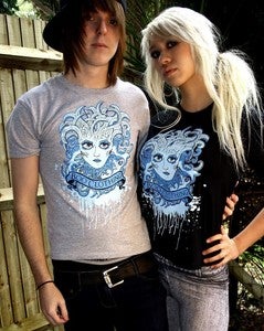 Image of Meduca face - grey t-shirt