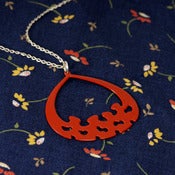 Image of NECKLACE - red - pendant - repurposed