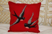 Image of Red Swallow Cushion