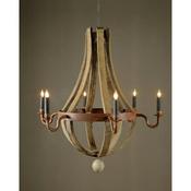 Image of Wine Barrel Chandelier- 6 Light