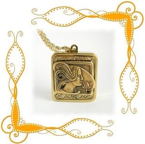 Image of Nouveau Woman music box Pendant ~ choose one of several melodies