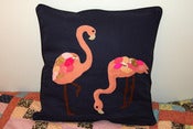 Image of Navy Flamingo Cushion