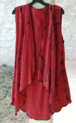 Image of Tencel Wearable Art Drape Vest - Terra Rose