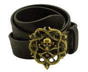 Image of Brass Skull & Crossbones Belt