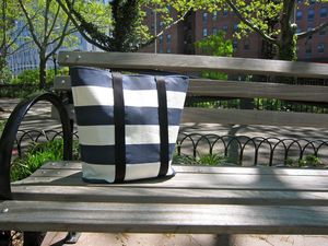 Image of Tall Tote - Navy Stripe