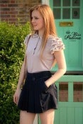 Image of Miss Patina British Style Skirt-Like Shorts (Navy)