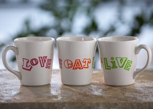 Image of love eat live mug