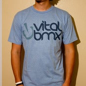 Image of New Age Logo T-shirt, Light Blue Heather