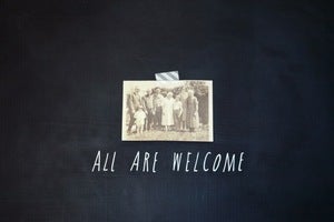 Image of all are welcome tiding